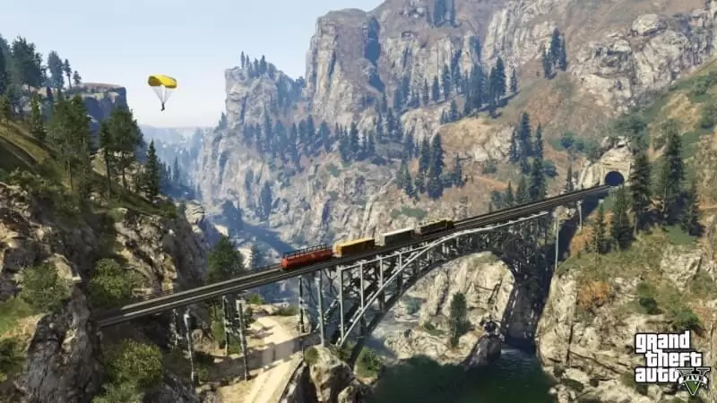Grand Theft Auto V APK - puente en el valle